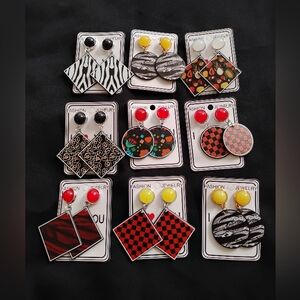 wholesale earrings in bulk colorful round square dangle drop statement jewelry